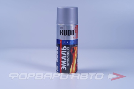 Купить Эмаль аэрозольная термостойкая Серебристая KUDO KU-5001