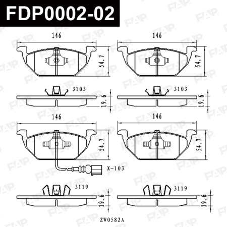 Купить Колодки тормозные FAP FDP0002-02