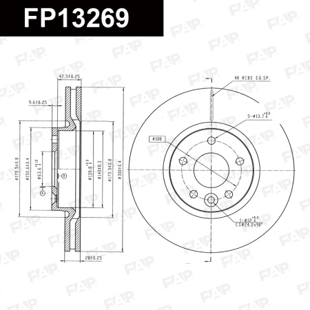 Купить Диск тормозной FAP FP13269