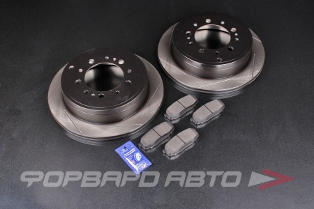 Купить Комплект колодки + диски TOYOTA Land Cruiser LC200, LEXUS LX450D, LX570, задняя ось, тормозные диски + тормозные колодки, серия HD+ DC BRAKES DC1304RDC35452S