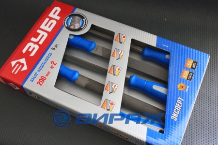 Купить Набор напильников с двухкомп. ручкой, плоский, полукруглый, трехгранный, квадратный, кр ЗУБР 