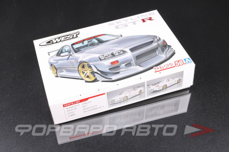 Сборная модель Nissan Skyline GT-R R34, C-West AOSHIMA 06149