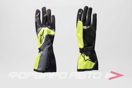 Купить Перчатки для картинга TECH-1 K RACE S v2 CORPORATE (S, антрацит/желтый) ALPINESTARS 