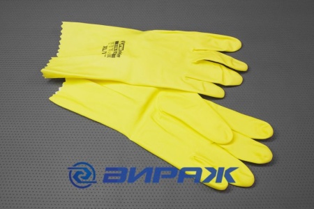 Купить Перчатки латексные с напылением от кислот и щелочей 40% концентрации <> 1852/1869