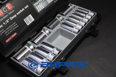 Купить Набор головок 12-ти гран. высоких 8-32мм 1/2" 77мм 14 предметов FORCE 4143-9