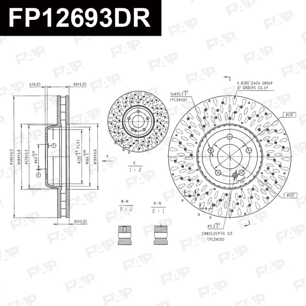 Диск тормозной FAP FP12693DR