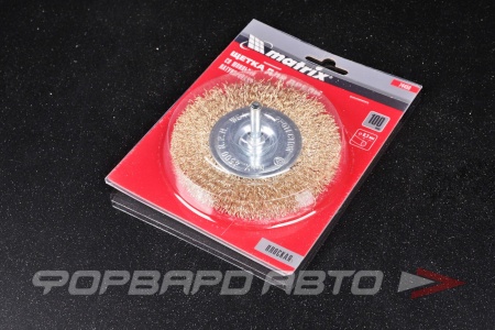 Купить Корщетка дисковая желтая для дрели со шпилькой d=100 MATRIX 74450/38510