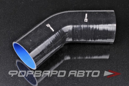 Купить Патрубок силиконовый 89 мм, 45°, L=150*150 мм, 4 слоя армировки, чёрный FORA ASHU03-45-89