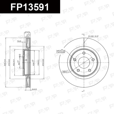 Диск тормозной FAP FP13591