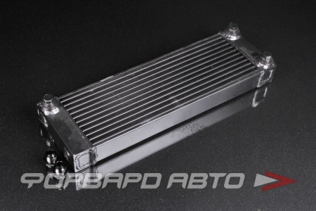 Купить Радиатор масляный 500*150*50 11 рядов универсальный 5 портов M22 x 1.5 + 2 адаптера M22 - AN10 (маслокулер / oil cooler) черный AUTOBAHN88 