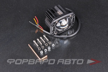 Купить Фара светодиодная 12V/24V 15W 6000K/3000К,2 диода, дальний свет 81*63*57мм прямоугольная SKYWAY S07201127