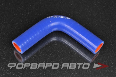 Купить Патрубок силиконовый 20 мм, 90°, L=100*100 мм, синий MELCO 90°-20-100-100