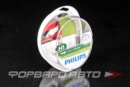 Купить Лампа H1 12V 55W LongLife EcoVision PHILIPS 12258LLECOS2