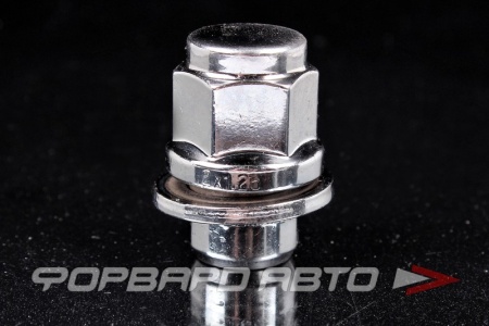 Купить Гайка колеса 12*1,25*37,5 прессшайба 18,5 мм, ключ на 21, сталь, хром MATRIX 723844 Cr