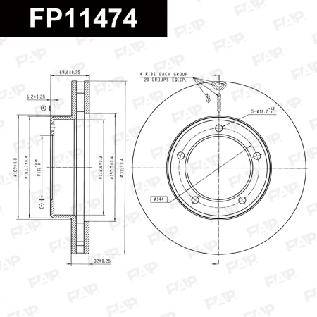 Купить Диск тормозной FAP FP11474