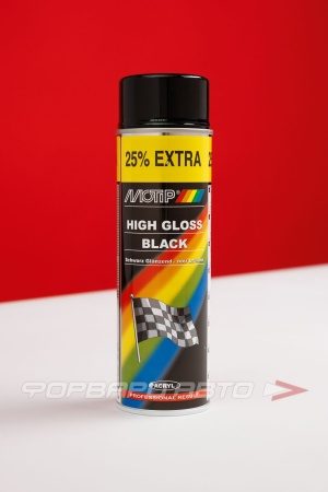 Купить Краска черная глянцевая, аэрозоль, 500мл. MOTIP 04005IG