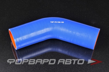 Купить Патрубок силиконовый 70 мм, 45°, L=150*150 мм, синий MELCO 135-70-150-150