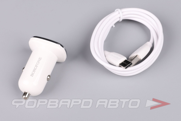 Устройство зарядное 1USB QC 3,0 + кабель Type-C, цвет белый BOROFONE BZ12A