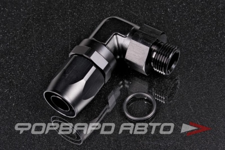 Купить Фитинг AN12 90° под шланг AN резьба ORB10, с резиновым кольцом AB88 