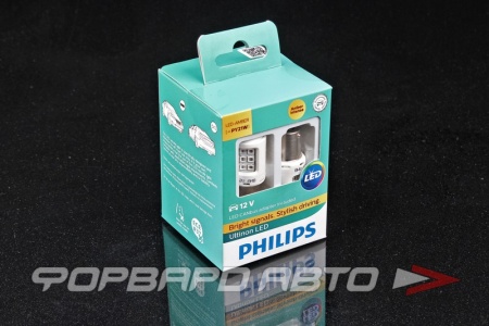 Купить Лампа светодиодная 12V PY21W оранжевая BAU15s (смещенный цоколь) с обманкой PHILIPS 11498ULAX2