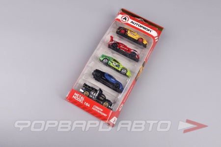 Купить Набор коллекционных машинок 1:64, 5 штук (SUP-002 YE/BK, RCN-001 RD, SUP-004 BL/BK, MUS-003 GR, TRU-004 BK) AUTOPROFI SET-0502
