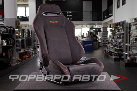 Сиденье спортивное - регулируемое "полуковш" + салазки, RECARO STYLE, черная алькантара  DJL-SPD