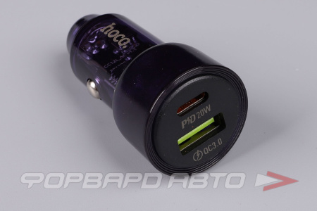 Устройство зарядное (PD 20W+QC3.0) 38W, Type-C+USB, цвет фиолетовый HOCO Z52