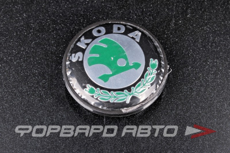 Колпачок ступицы для литых дисков Skoda, 56/59-66 мм Black&Green <> Skoda, 56/59-66