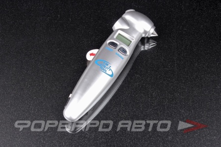 Купить Манометр для проверки давления в шинах (электронный) 4-в-1(диодный фонарь, молоток для разбития стекла, нож для ремня безопасности) KS-AUTO KS-616