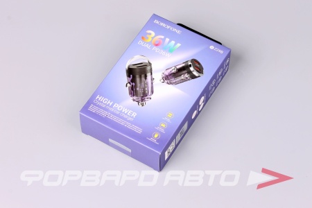 Купить Устройство зарядное в прикуриватель PD36W (2C), цвет пурпурный BOROFONE BZ29B