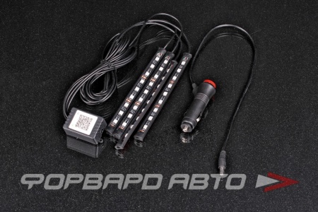 Купить Подсветка для интерьера автомобиля, 4 лампы RGB, управление через смартфон <> 