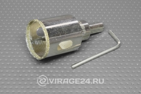 Купить Коронка по кафелю/стеклу 32мм, (в сборе) алмазная с центрирующим сверлом и имбусовым ключом, зерно 60 "ЭКСПЕРТ" ЗУБР 29850-32