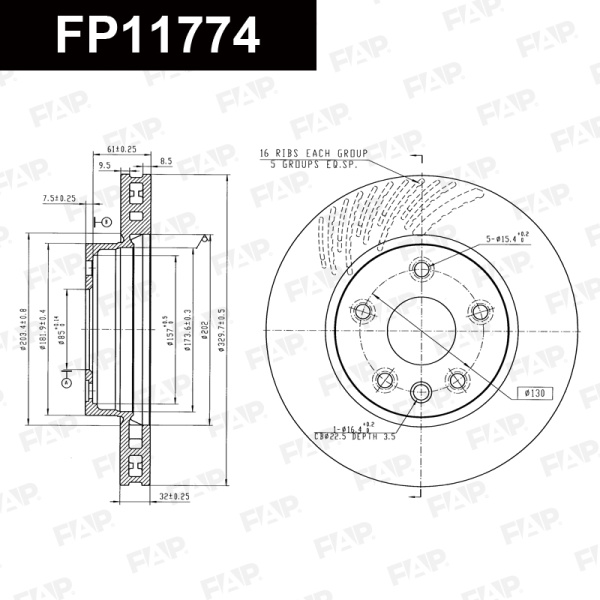 Диск тормозной FAP FP11774