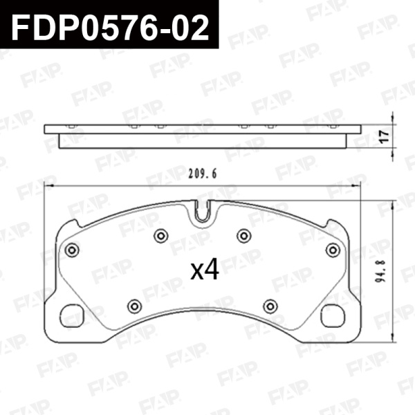 Колодки тормозные FAP FDP0576-02