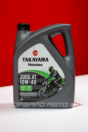 Купить Масло моторное 10W40 4л, 4T Mototec 3000 SL MA-2 (п/с) TAKAYAMA 6056121