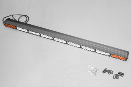 Купить Фара светодиодная 270W (10W*27), 9-32V, 6500K, 27000Lm, Размер: Lфара=1235, Lкрепёж=1310, H=55, h=100, P=5,7кг, Комбинированный свет FHE-technology HT-24 270W combo (CREE)