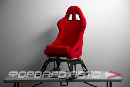 Сиденье спортивное - нерегулируемое "ковш" + салазки, красное, ткань  JBR1028 Red