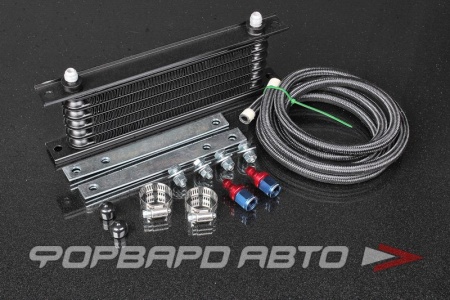 Купить Радиатор масляный 260*80*35 6 рядов + шланг и фитинги для ГУР или АТМ (маслокулер / oil cooler) AUTOBAHN88 