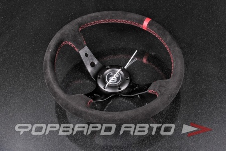 Купить Руль 350 мм, большой вылет, замша, красная метка SPARCO STYLE YT3-SW-5
