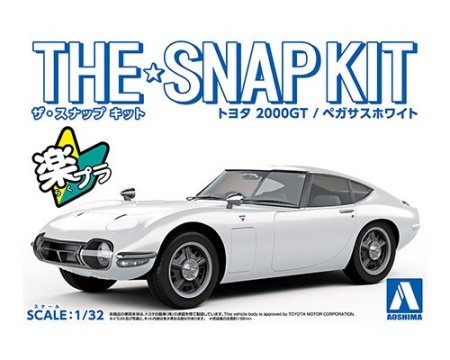 Сборная модель Toyota 2000GT, Pegasus White, 1/32 AOSHIMA 05627