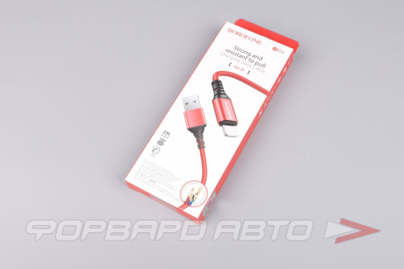 Кабель USB iPhone 1м, красный BOROFONE BX54