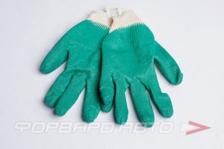 Купить Перчатки трикотажные 10 класс, х\б, обливная ладонь из латекса <> 11458