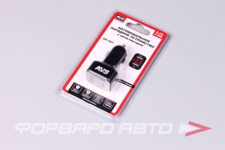 Купить Устройство зарядное в прикуриватель 2 USB 3 A с вольтметром AVS UC-523