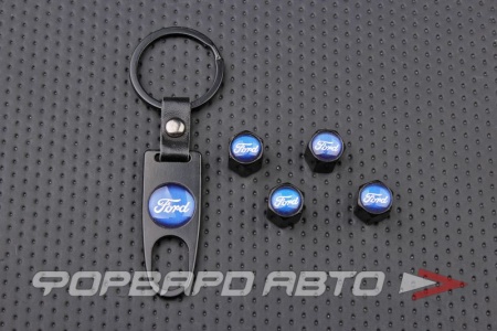 Купить Колпачок вентиля колеса FORD с брелоком, черный MELCO RS-08277