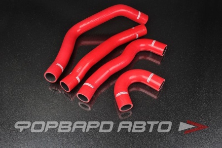 Купить Патрубки радиатора силиконовые MMC Lancer EVO X CZ4A 4B11 красные (4 штук) AUTOBAHN88 