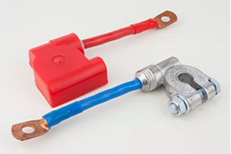 Купить Клемма аккумуляторная "±" узкополюсная с удлиняющим проводом КОНТАКТ 25034