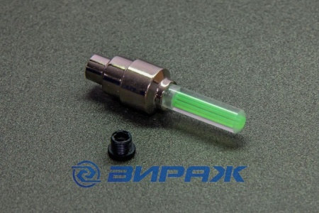 Купить Колпачок на ниппель / вентиль светящийся, цвет зеленый <> 