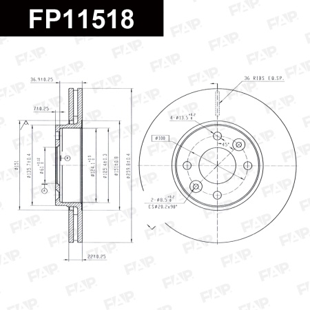 Купить Диск тормозной FAP FP11518