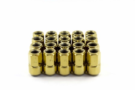 Купить Гайки колесные 12*1,5*35,20шт,золотые,открытые конус 60 градусов, ключ 17 мм 3ГРАДУСА 