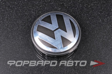 Купить Колпачок ступицы для литых дисков Volkswagen, D52/56мм, h=2,5-6мм, Black/silver+ободок <> Volkswagen , 53-54.5/56